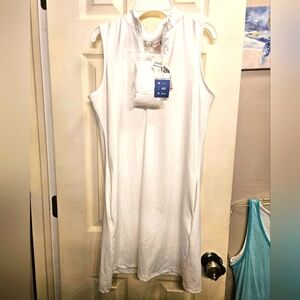 Nwt Tommy Bahama White Sleeveless Mock Neck Dress